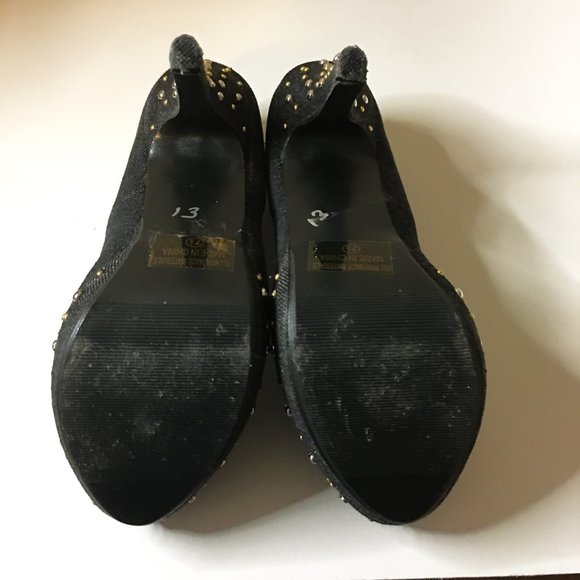 FRH Dark Denim Studded Platform Heels - Picture 11 of 14